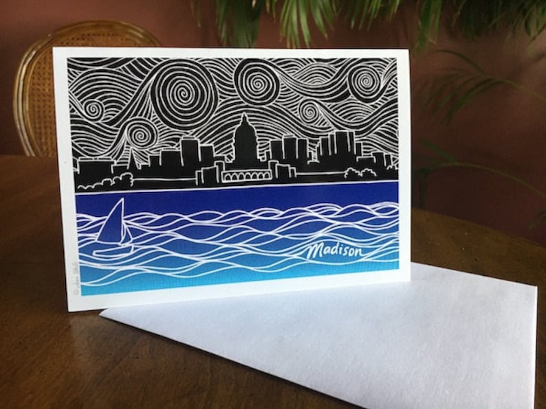 Greeting Card / Milwaukee & Madison/6.00 Each or Set of 3 for 15.00 Madison