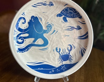 Under the Sea Plate /  Handmade / Wisconsin