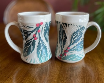 Winterberry Mugs - Set of 2