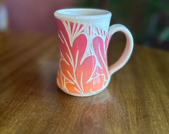 Small Red/Orange Oak Leaf Mug