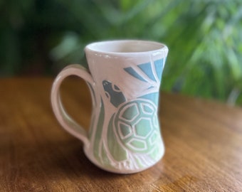 Small Light Green Turtle Mug