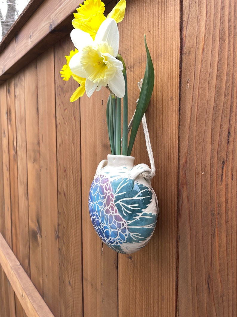 Blue Hydrangea Wall Vase image 4