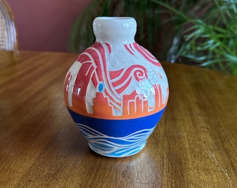 Little Milwaukee Sunset Skyline vase / Handmade / Wisconsin