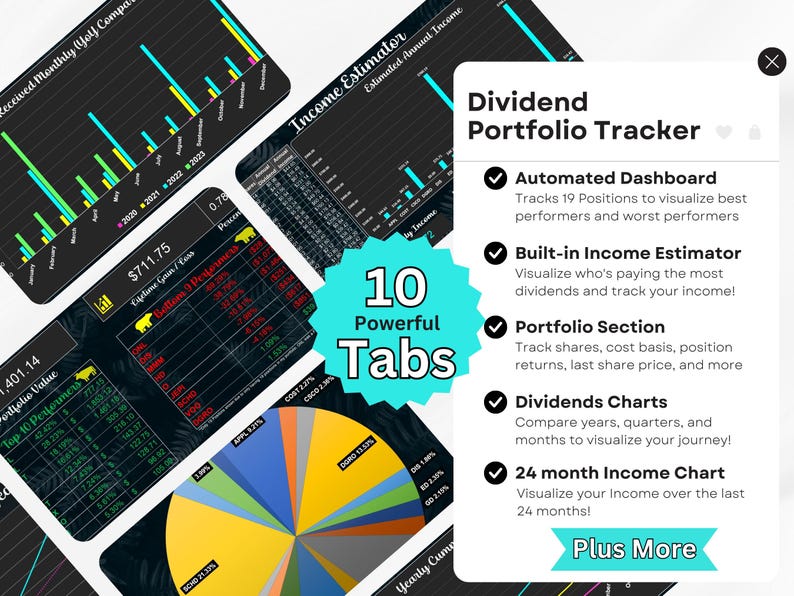 Dividend Portfolio Tracker Excel Template | Stock & ETF Investment ...