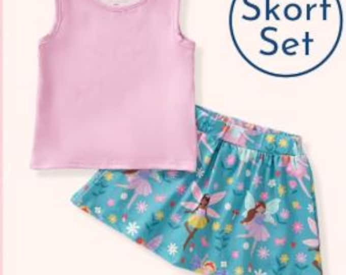 Pete + Lucy Fairyland 2-Piece Girl Summer Skort Set