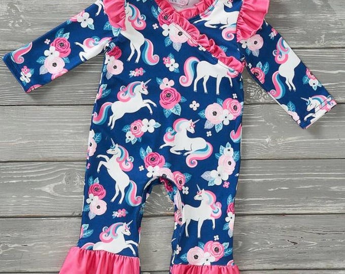 Pete + Lucy Midnight Meadow Magic Infant Girl Romper - Size 9-12M