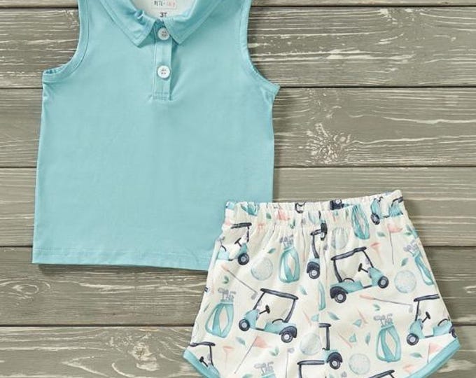 Girls Pete + Lucy Hole in One Girls Summer 2-Piece Short Set