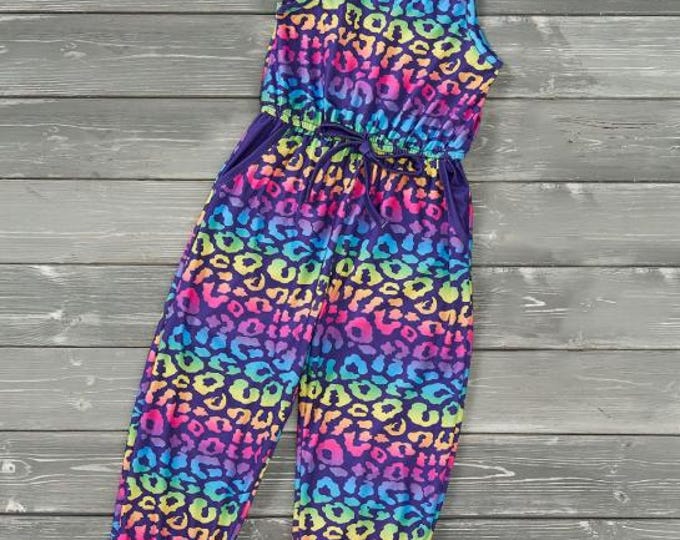 Pete + Lucy Neon Safari Toddler Girl Summer Jumpsuit - Size 3T