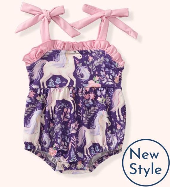 Pete + Lucy Mystical Meadow Baby Girl Summer Romper - Size 3-6M