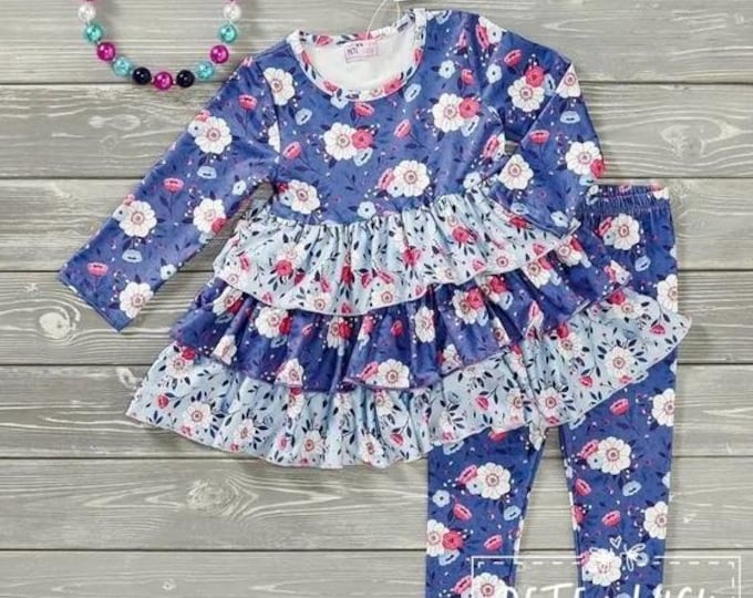 Girls Pete + Lucy Country Denim Pant Set