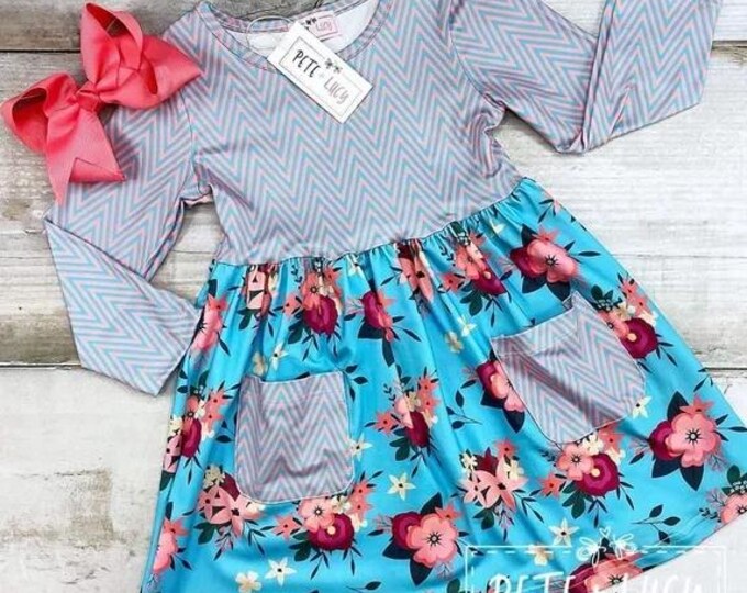 Pete + Lucy Sierra Long Sleeve Girl Dress - Size 12-18M