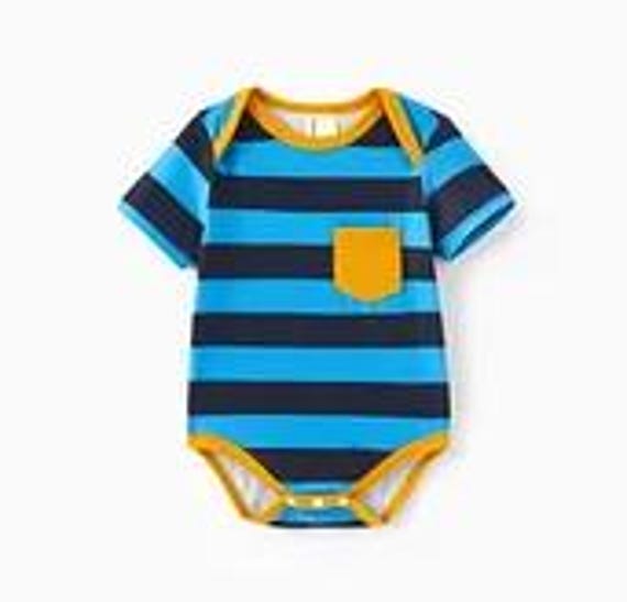 Baby Boy Striped Print Romper