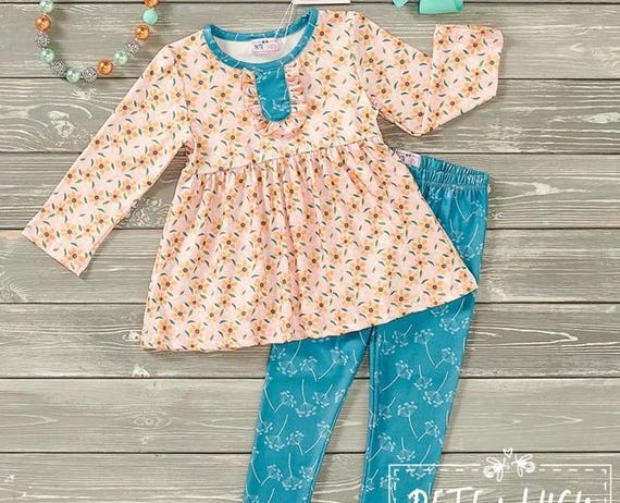 Pete + Lucy Chloe Floral Legging Set - Size 5