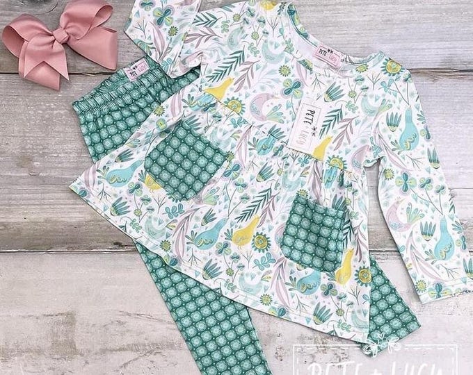 Girls Pete + Lucy Princess Peacock Pant Set