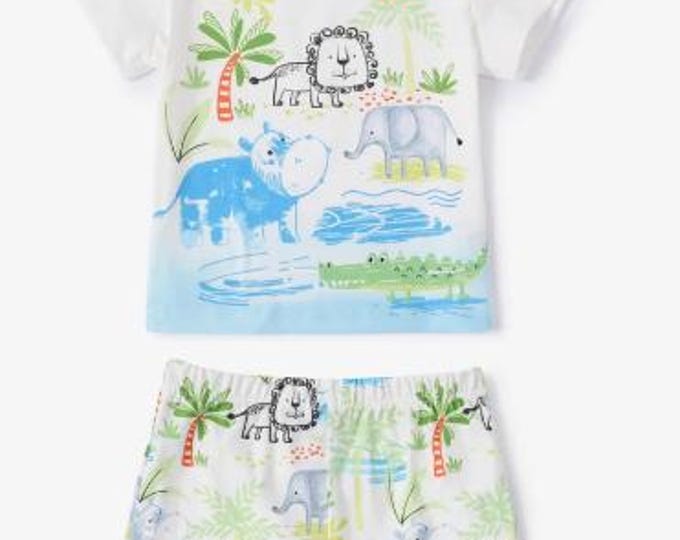2pcs Baby Boy Childlike Animal Pattern Tee and Shorts Set