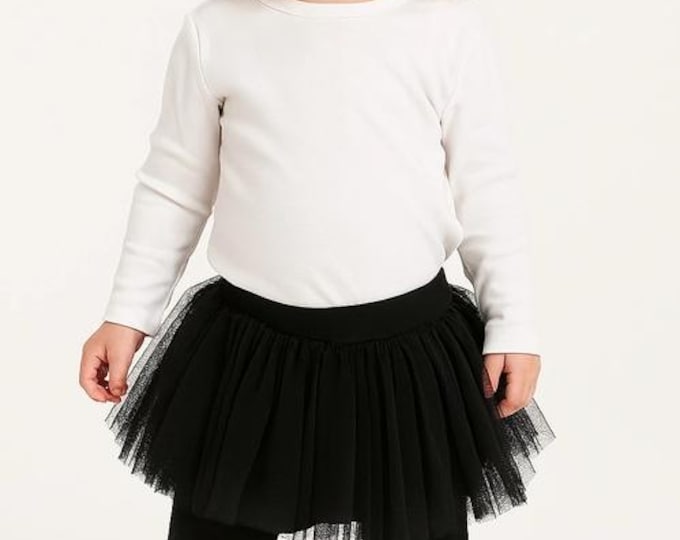 Toddler Girl Tutu Black Legging Pants - Size 6-12M