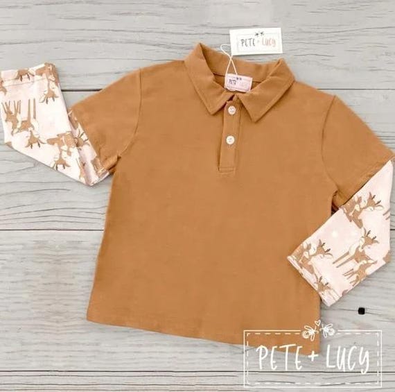 Boys Woodland Long Sleeve Top- Size 7/8