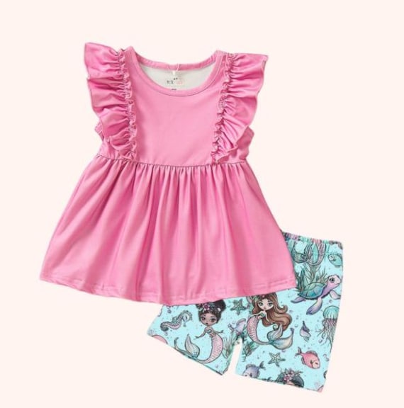 Pete + Lucy Mermaid Lagoon Girl 2-Piece Short Set