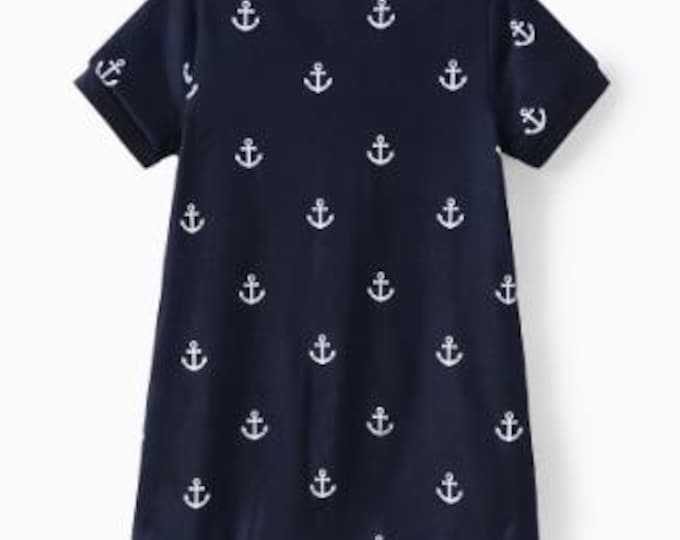 Baby Boy Anchor Print Short-sleeve Snap Romper