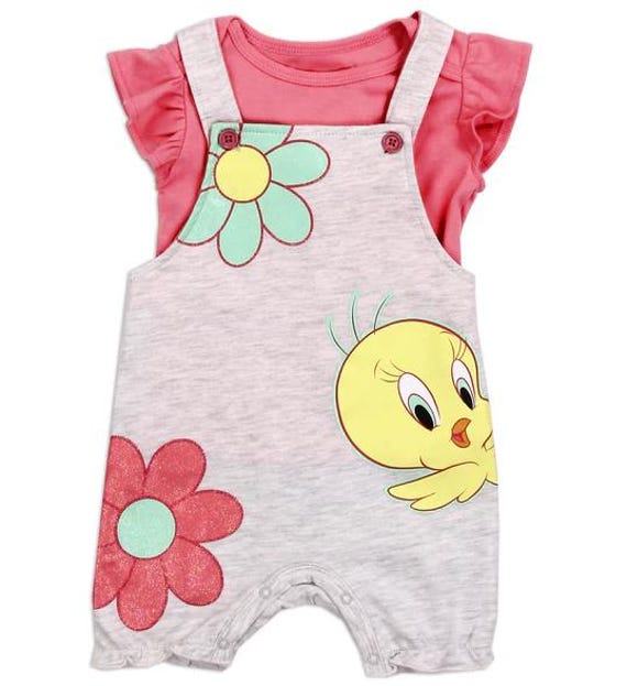 LOONEY TUNES Girls Infant Shortall Set