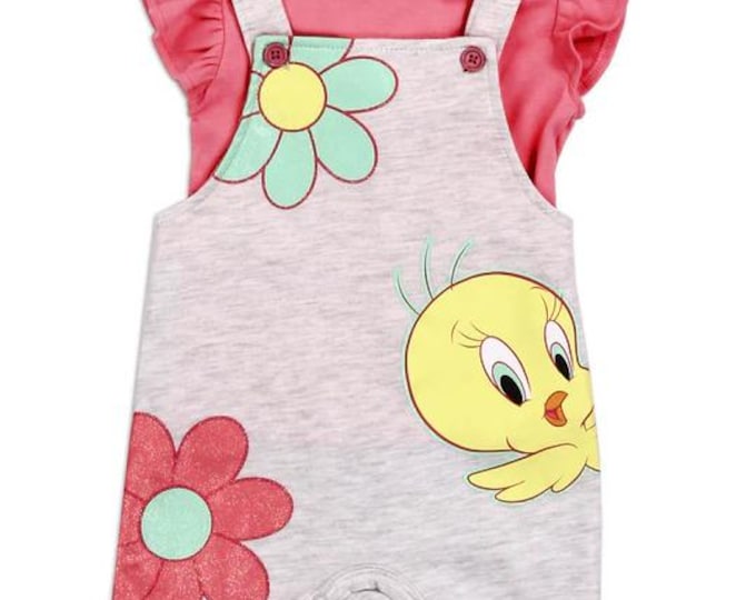 LOONEY TUNES Girls Infant Shortall Set