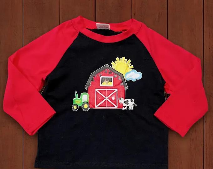 Farm Printed Boys Long Sleeve Shirt