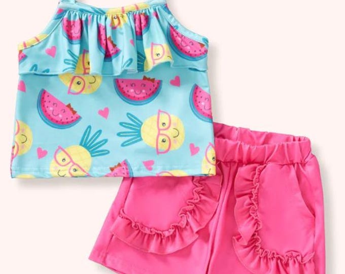 Pete + Lucy Pineapple Party 2-Piece Short Set