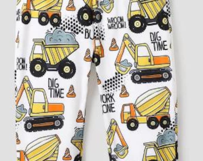 Boys Vehicle Print Casual Pants
