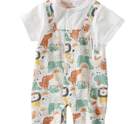 Animal Print Romper Faux Two-Piece