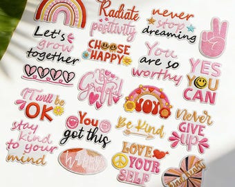 Inspirational Embroidered Patches, Motivational Quote Fabric Patch, Positive Saying Sew-On Badge, DIY Clothing Decor, Encouragement Patch