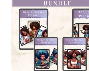 Money Saving Planner Bundle | Budget, Credit, Debt Tools | Digital Download