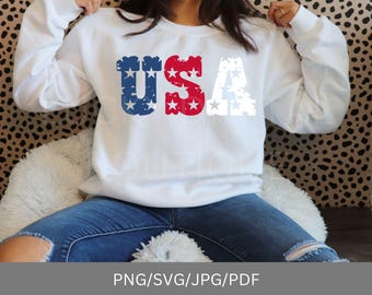 Beunruhigte USA-Svg-Png-Schnitt-Datei für Cricut, Grunge-Patrus-Shirt-Designs, 4
