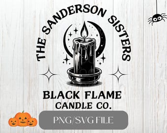 Strega di Halloween Svg, Retro Halloween Png, Streghe della Fiamma Nera, Sanderson Sister Svg, Tazza di Halloween Svg, Sorelle di Salem, Borsa tote della strega Svg