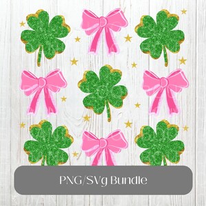 Coquette St Patricks Day Shamrock Sequins Glitter Png, St Pattys Day Png, Four Leaf Clover Sequin Bow, Patricks Day Design, Leopard