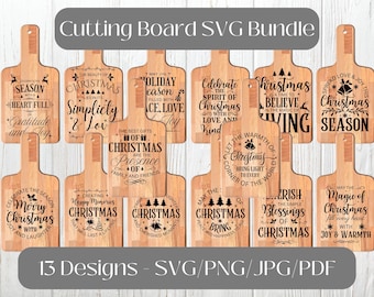 Tabla de cortar navideña SVG, paño de cocina navideño SVG, frase navideña de cocina, letrero navideño SVG, charcutería navideña SVG, citas festivas