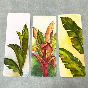 Watercolor Painting Bookmark | Tropical Leaf Art | Hand-Painted Botanical Print | Gift for Book Lovers, Readers, and Nature Enthusiasts