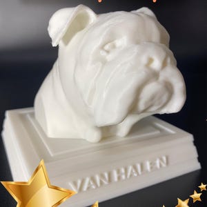 English Bulldog Bust on Pedestal, Personalized Gift for Dog Lover or Owner, Pet Remembrance, Dog Memorial, Custom Plaque