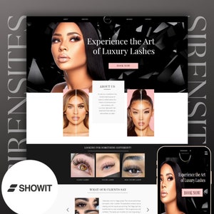 Lash Artist Showit Website Template | Code-Free & Fully Customizable | Premium Beauty Web Design