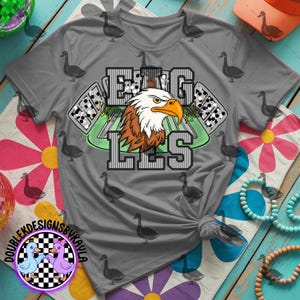 Eagles Mascot Football Tee Design with Seersucker Font | Bold Game Day Spirit Wear | Digital PNG