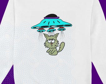 Grumpy Cat UFO Lustig PNG für Kleidung & Tassen - Digital Download