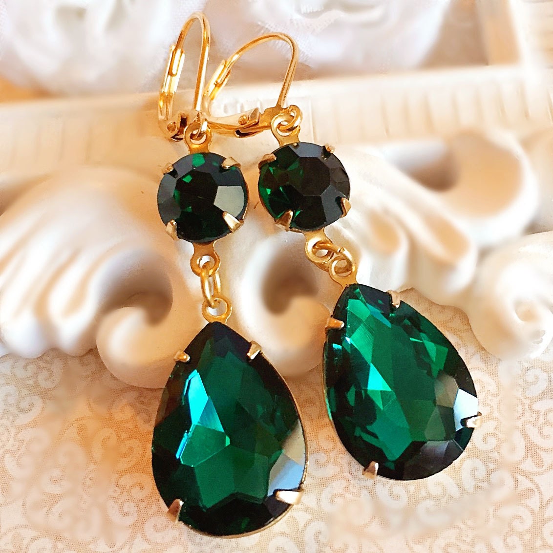 Emerald Earrings Green Formal Event Bridesmaid Gift