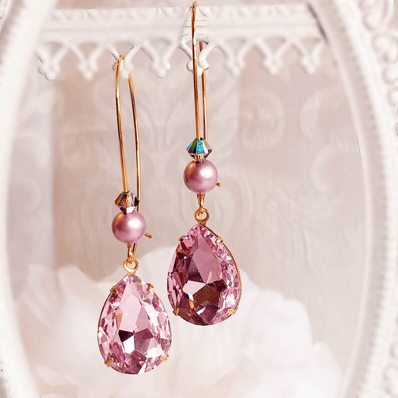 Blush Pink Earrings Pink Stone Earrings Bridesmaid Gifts Etsy