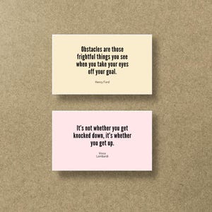 50 Motivational Quote Cards Printable | Printable Pocket-Sized Inspiration | Business Card Size | Affirmation Cards Deck | Vision Board