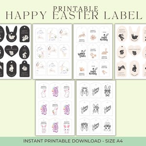 Happy Easter Labels | Easter Gifts Tags | Basket Tags for Easter | Printable PDF | Instant Download