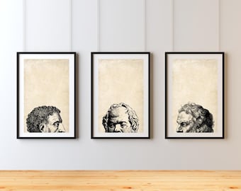 Legal Philosophers Print Set: Minimalist Sketches for Law Office (Digital Download)