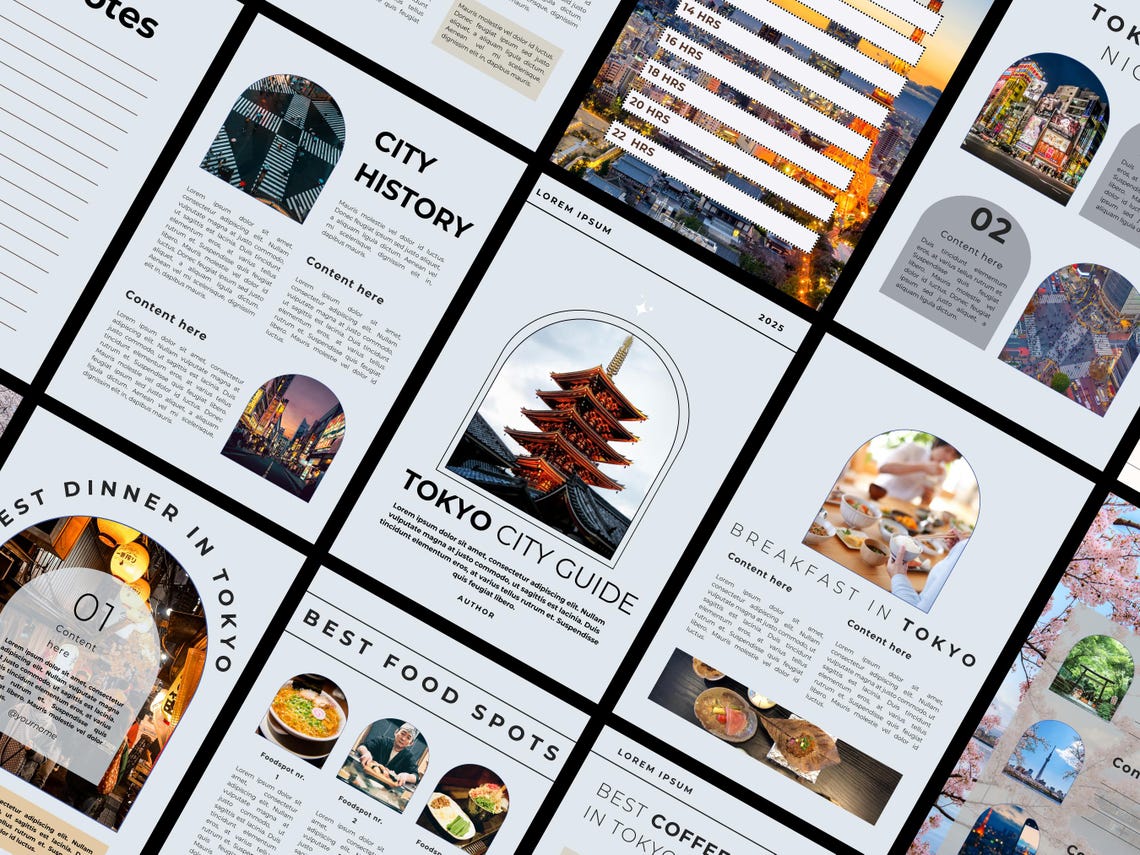 Tokyo City Guide: Itinerary &amp; Travel Tips - Canva Template - Etsy