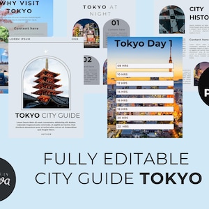 Tokyo City Guide: Itinerary &amp; Travel Tips - Canva Template - Etsy