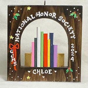 Honor Society Honor Roll Library Personalized Christmas Ornament