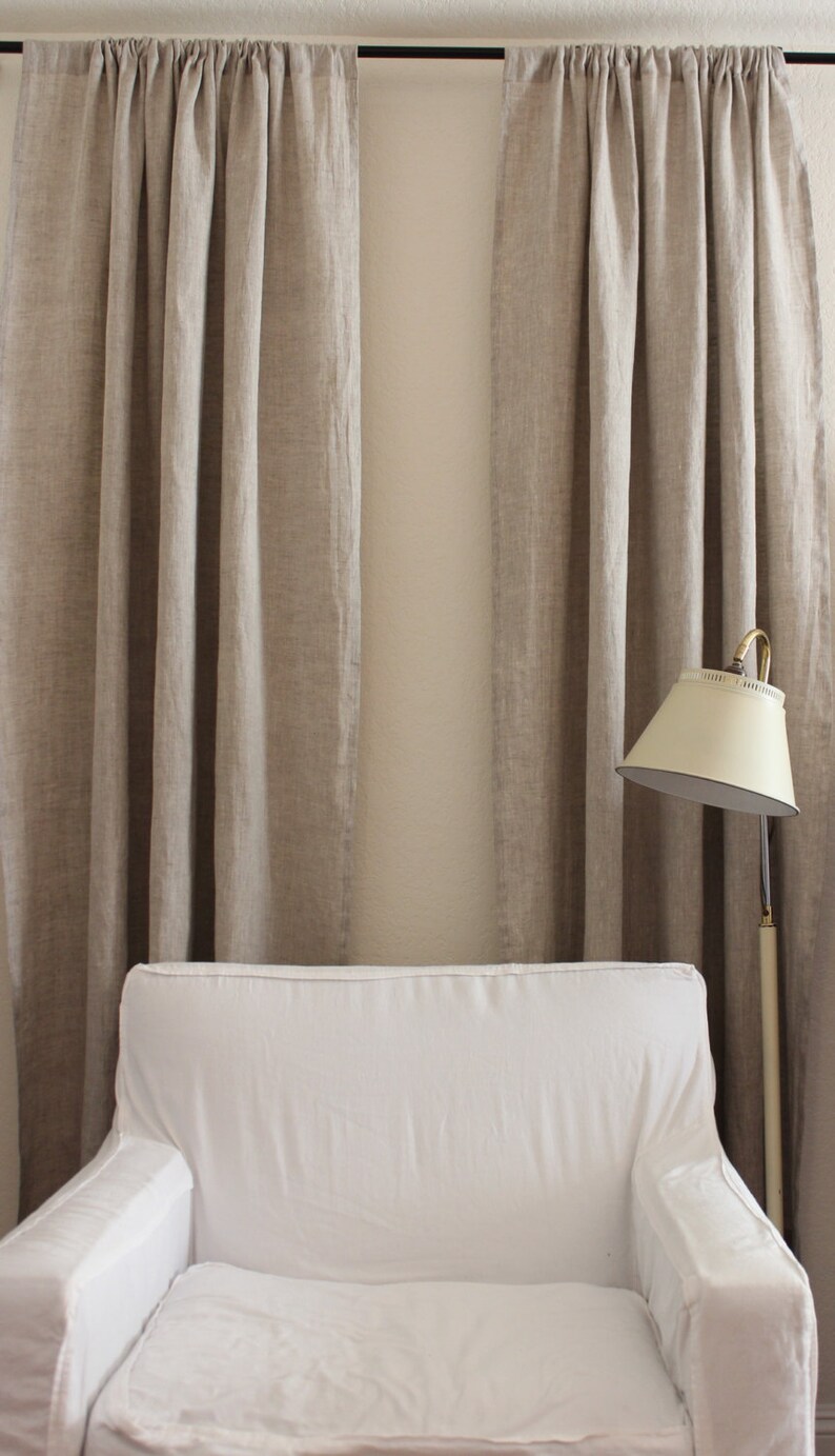 2 panels Rod pocket top...A pair of linen curtain panels...