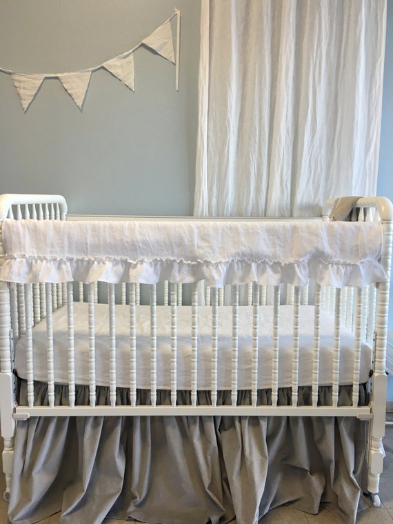 Iris Crib Rail Cover With Ruffle Etsy